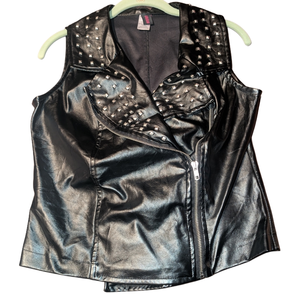 Women's Black Studded Vest